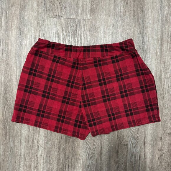 SOMA Red Black Plaid Pajama Shorts with Pockets Tie Waist Womens Size Large - Picture 2 of 9